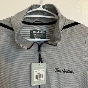 Trimark Women's Lightweight Tim Hortons 1/4 Zip Platinum Sweater Size Small